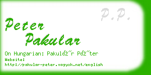 peter pakular business card